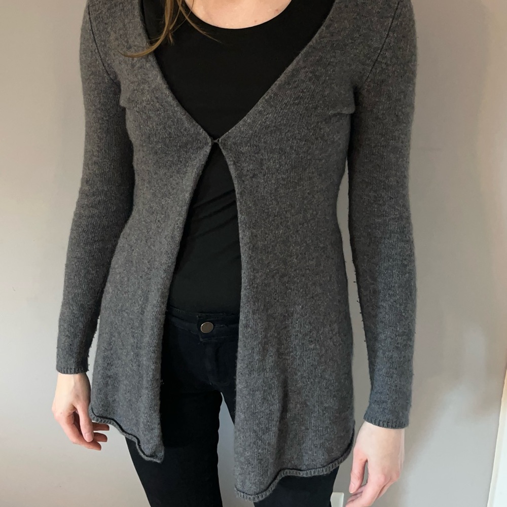 Ann Taylor Grey Sweater Duster Cardigan